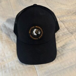 Brixton Black and Gold Manufacturing Indian Trucker Hat